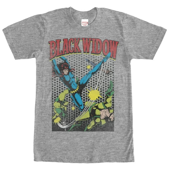 Men's Marvel Black Widow Kick  Graphic Tee Athletic Heather 2X Large