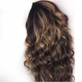 thumbnail image 5 of EARKITY Long Brown Highlight Wavy Wig for Women, Wig Long Wave Gradient Brown, Middle Part Lace Curly Wavy Wig Brown Mix Blonde Synthetic Heat Resistant Fiber Hair Full Wig for Daily Use, 5 of 5