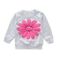 thumbnail image 5 of RUTAYY Children Girls Clothing Sets Cozy Fall Winter Round Neck Long Sleeve Cute Daisy Print Sweatshirt with Floral Petal Pants Tracksuit Chic Holiday Outfit Sets, 5 of 7