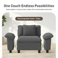 thumbnail image 4 of Sophia&William 157.5"L Modular Sectional Sofa Sets, Modern Corduroy Couch 6-Seat U-shaped Cloud Sofa with Throw Pillows for Living Room,Gray, 4 of 12