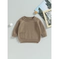 thumbnail image 3 of Infant Toddler Baby Girl Boy Knit Sweater 3M 6M 9M 12M 18M 24M Warm Solid Pullover Sweatshirt Long Sleeve Top Fall Winter Clothes, 3 of 9