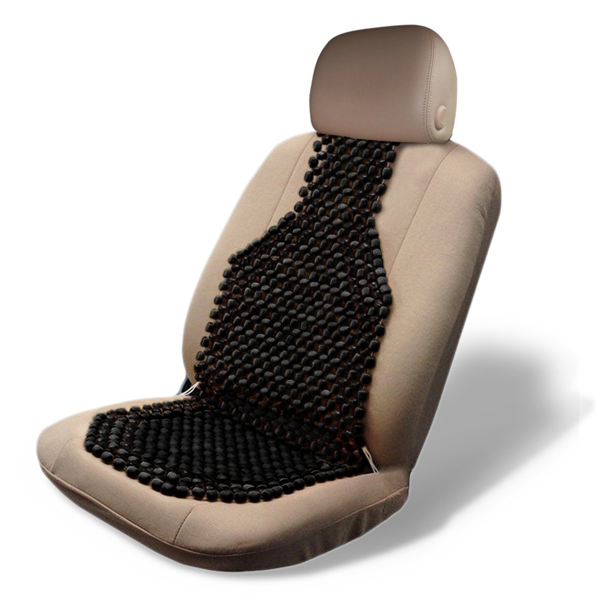 Zone Tech Wood Beaded Seat Cushion Black