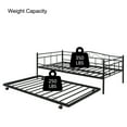 thumbnail image 5 of Twin Daybed and Trundle with Metal Frame, Dual-use Sturdy Sofa Bed for Bedroom Guest Room Living Room, No Box Spring Needed, Ideal for Kids Teens Adults, K529, 5 of 9