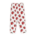 thumbnail image 4 of Xecao Hand Drawn Strawberry Women's Straight Lounge Pajama Pants: The Epitome of Relaxed Sleepwear, 4 of 9