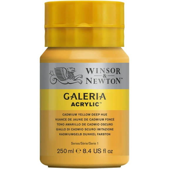 Winsor & Newton Galeria Acrylic, 250ml Squeeze Bottle, Cadmium Yellow Deep