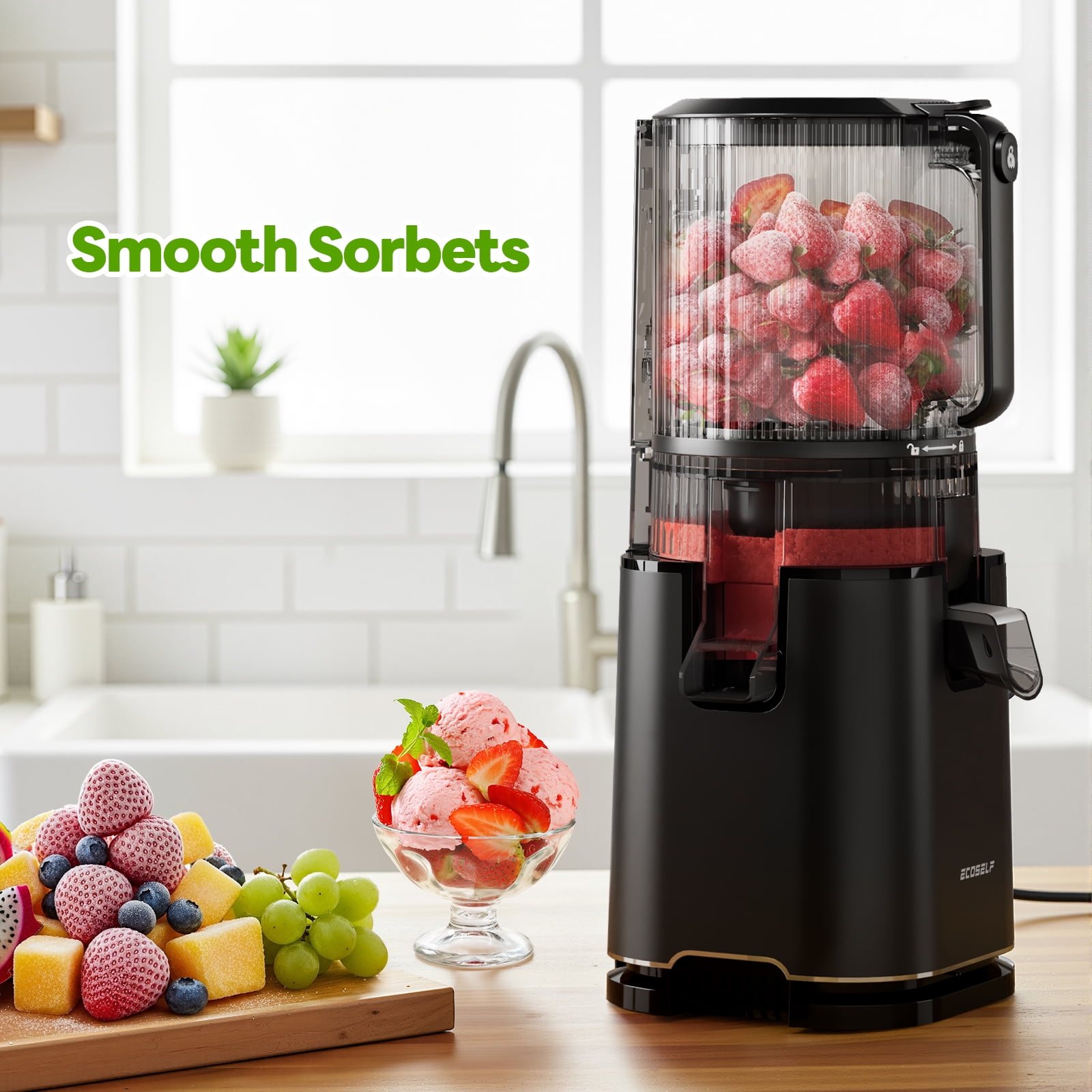 Aeitto Cold Press Juicer, 5.9" Extra Wide Feed Chute, Powerful AC Brushless Motor,Juicer Machines with BPA-Free