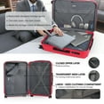 thumbnail image 6 of 3 Piece Hardshell Luggage Set Expandable Hardside Suitcase with Spinner Wheels and TSA Lock, Lightweight Carry on and Checked Luggage 20" 25" 29", Red, LA13601, 6 of 7