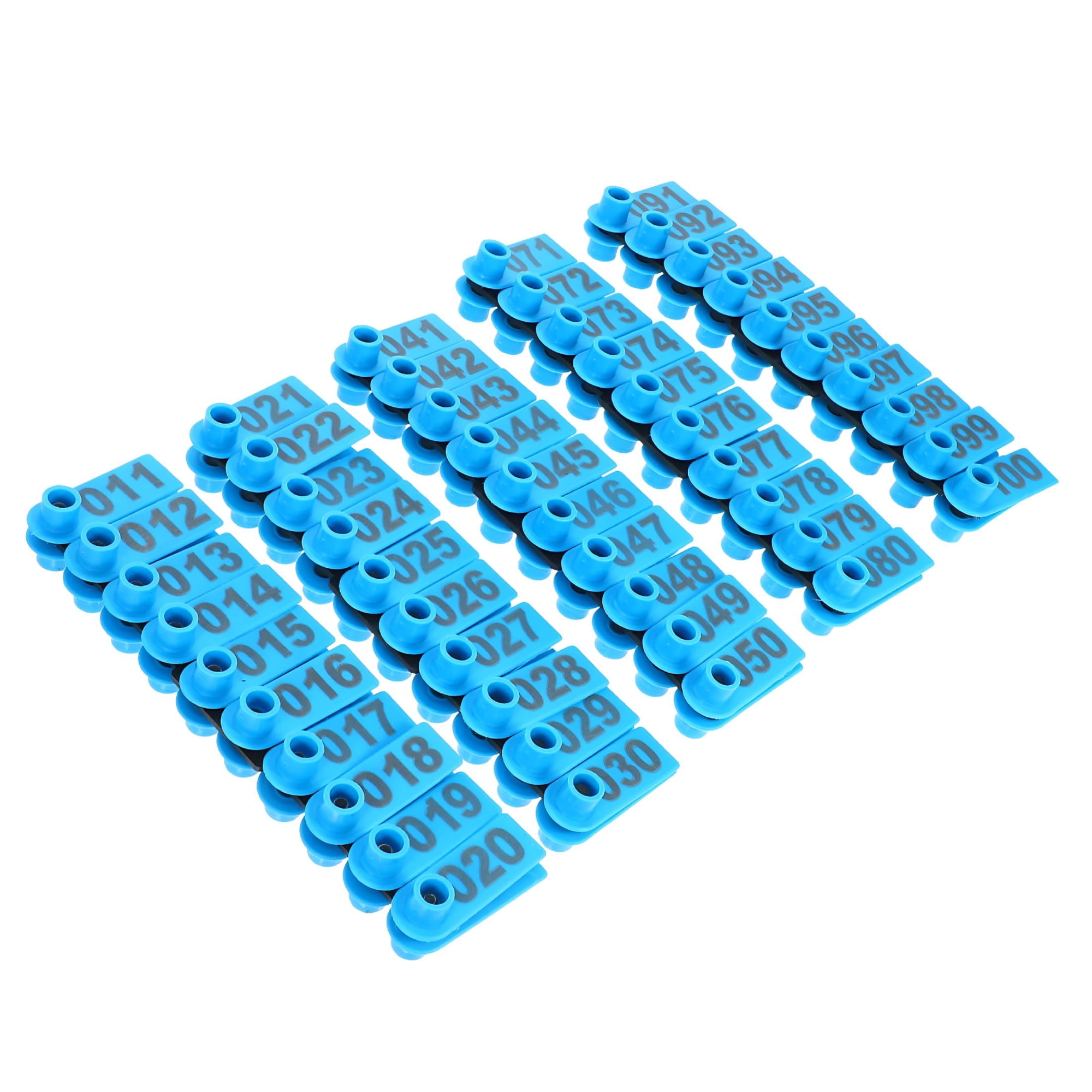 CCOCC 100PCS Numbered Ear Tags for Livestock Ear Tagging Labels Farm Supplies Animal Identification Tags for Cattle Sheep Goats and Pigs (1-100 Numbers)
