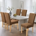 thumbnail image 6 of Chair Covers, Stretch Slipcovers For Dining Chairs, Elastic Polyester Seat Protectors Washable For Kitchen Wedding Banquet Decor, Brown, 6 of 6