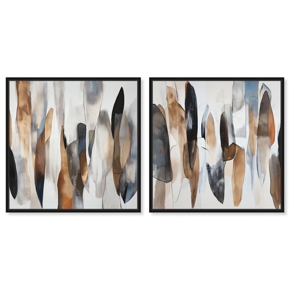 Espresso Martini Set Canvas Set of 2 Earth Tone Art by Art Remedy, Black Frame, 12 x 12