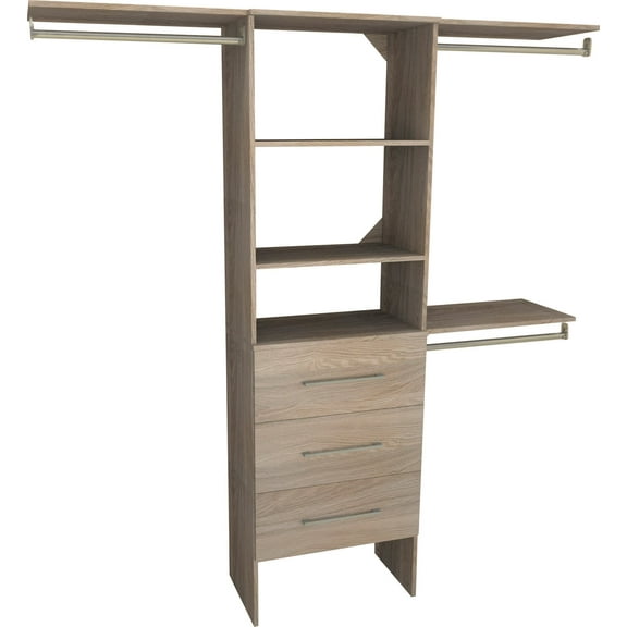 Closetmaid Ss25-Cos3dr-M Suitesymphony 7 To 10 Ft Wide Diy Closet Organizer System - Grey