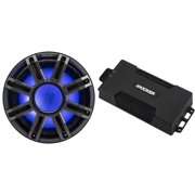 Kicker 48PXA6001 Weatherproof Powersport Mono Amp & 12" 4 Ohm Premium Marine Free-Air Subwoofer (Charcoal Grill )