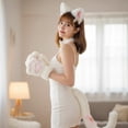thumbnail image 2 of Slccxzc 4Pcs Cat Ears Design Headband Set with Gloves, Choker, Tail for Party, 2 of 7