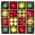 thumbnail image 1 of Adornos navideños, juego de adornos para árbol de Navidad, adornos decorativos irrompibles para colgar en forma de bola para árbol de Navidad, adornos navideños a granel para decoración de mesas, 1 of 5