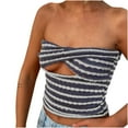 thumbnail image 2 of Babysbule Women's Tops Women's Stripe Breast Wrap Sexy Sleeveless Beautiful Back Knitting Vest Hollow Out Tube Tops, 2 of 4