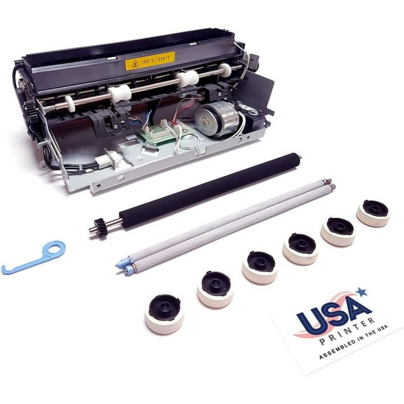 USA Printer 40X0100-USA (40X2591 40X0197 39V2598 56P4240) Maintenance Kit for Lexmark T640 T642 T644 includes 40X2592 Fuser (40X0116), Transfer & Charge Roller, 3 Sets of Pickup Rollers (110V)