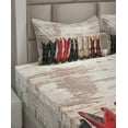 thumbnail image 6 of Ambesonne Western Fitted & Top Sheet Set with Shams, Rustic Wild West Boots Art, Beige Black and Red, 6 of 8