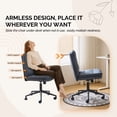 thumbnail image 5 of Ktaxon Mid Back Armless Office Chair, Linen Blend Desk Chair, Swivel Reading Chair for Home Office, Bedroom Blue, 5 of 8