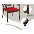 thumbnail image 5 of Haverchair 3 Piece Bistro Set Outdoor Cast Aluminum Patio Dining Set Table and Chairs Outside Bistro Furniture 2 Chairs with Red Cushions and 1 Umbrella Table for Lawn Garden, 5 of 6