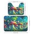 thumbnail image 2 of 2 Pieces Bathroom Rugs Set With U-Shaped Mat Bath Mat, Glowing Giant Mushroom Forest Psychedelic Fantasy Of Surrealism Non Slip Thick Soft Bath Rug Set, Machine Wash Absorbent Mats For Bathroom, 2 of 6