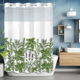 thumbnail image 6 of Spring Flower No Hooks Shower Curtain with Snap-in Liner Watercolor Green Leaves Herb Plant Country Shower Curtains for Bathroom, Waterproof, Easy Install, Washable 60"x72", 6 of 9