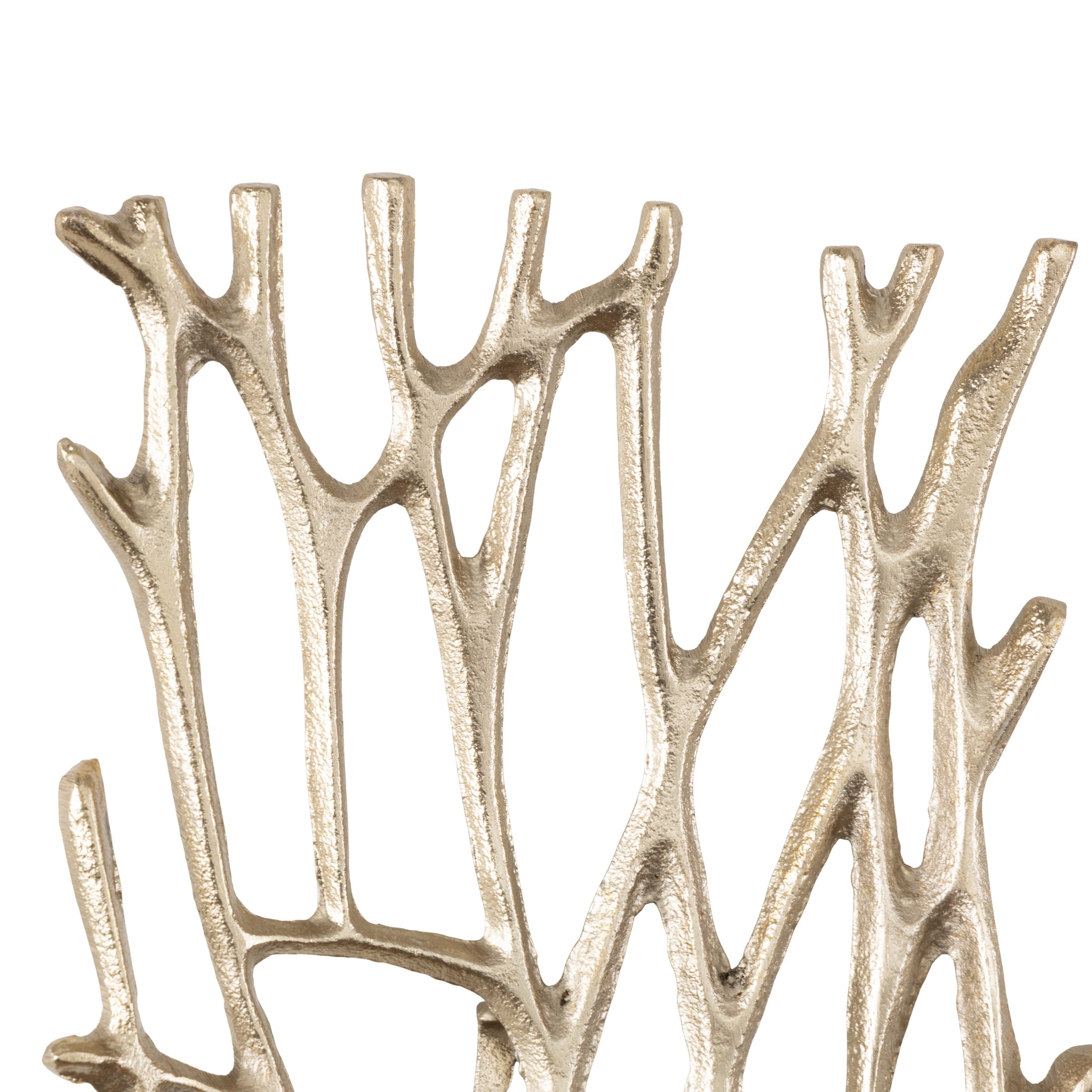 DecMode Gold Aluminum Metal Inspired Coral Wall Decor (2 Count)