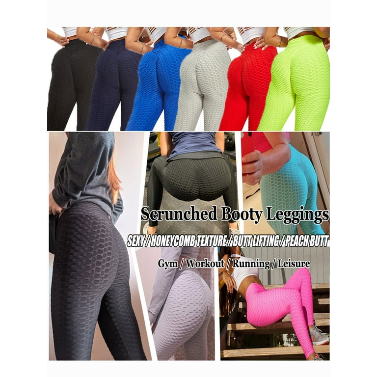 Yoga Pants for Women High Waisted Ruched Butt Lift Textured Scrunch  Leggings Booty Tights