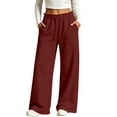 thumbnail image 2 of THNCYX Womens Solid Color Sweatpants With Pockets Elastic High Waist Long Casual Pants, 2 of 9