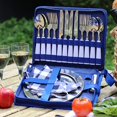 thumbnail image 1 of Outdoor Camping Tableware 23-piece Set With Storage Case, Portable Stainless Steel Plates, Knives, Forks, Spoons, 1 of 4
