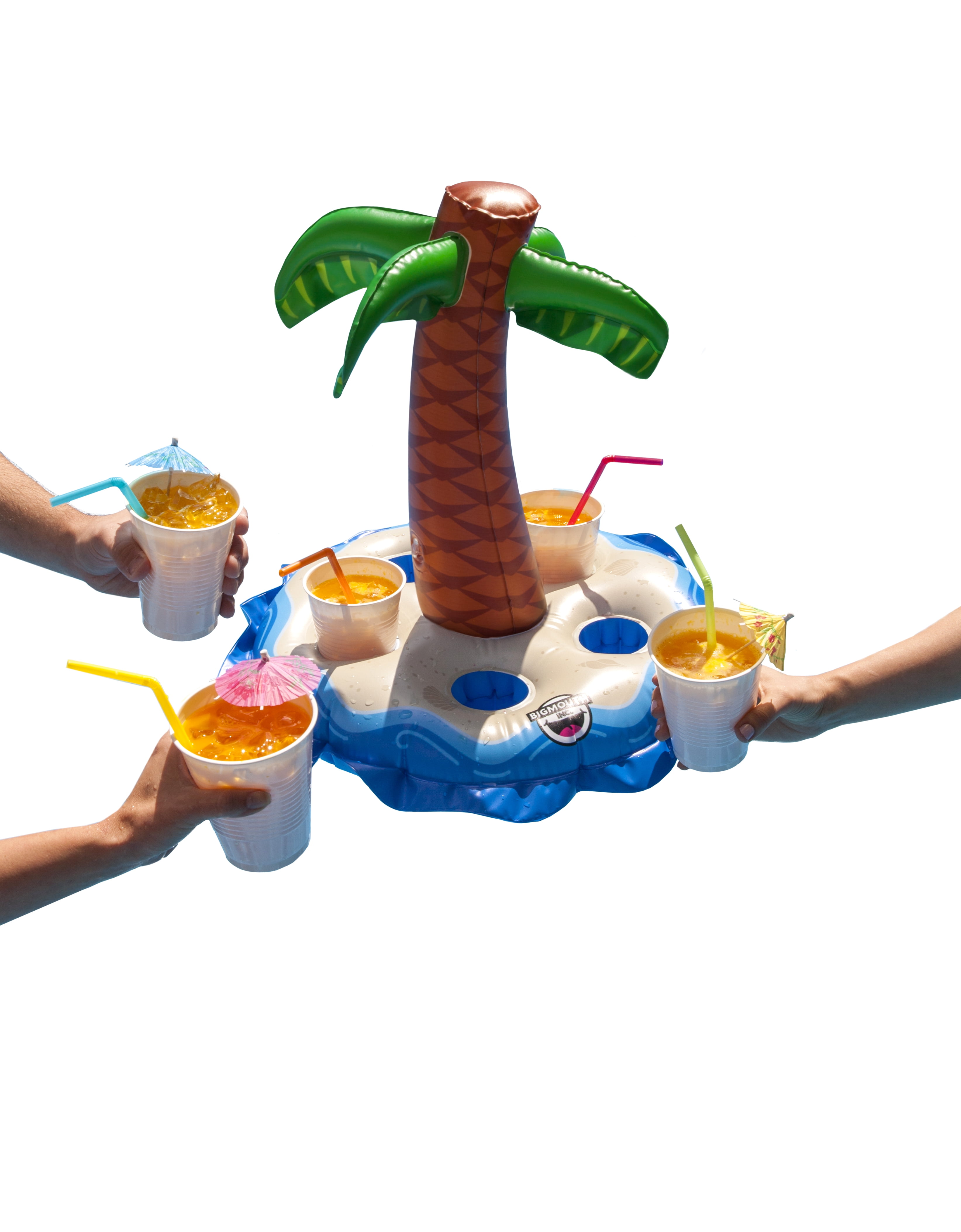 BigMouth Inc. Inflatable Palm Tree Multi-Drink Float, Floating Drink Holder for Pool Parties