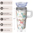 thumbnail image 3 of 20OZ Unicorn Insulated Tumbler with Handle and Easy Clean Straw Double Wall Stainless Steel Cup Coffee Mug Ideal Presents for Women Mom Friends on Birthday Christmas Thanksgiving, 3 of 6