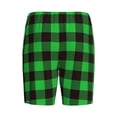thumbnail image 4 of Rocae Buffalo Plaid Green Black for Men's Soft Sleep Pajama Shorts, Waistband and Pockets, 4 of 9