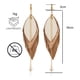 thumbnail image 3 of VANGANIA Aretes largos mujer de plumas Maxi Raven Gold elegantes hechos a mano, 3 of 5