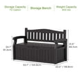 thumbnail image 6 of Patiowell 70 Gallon Outdoor Storage Bench, with Deck Box Organization and Waterproof Resin, Durable Outdoor Seating and Storage Box - Perfect to Store Garden Tools and Pool Toys, Black, 6 of 8