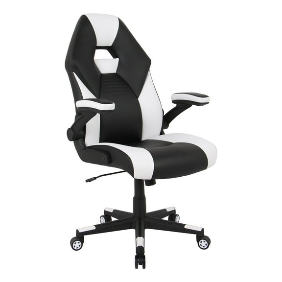 RS Gamingâ„¢ RGX Faux Leather High-Back Gaming Office Chair, Black/White, BIFMA Compliant