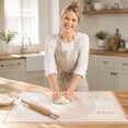 thumbnail image 4 of Home & Kitchen, Silicone Baking Mats, Large 24X18 Inch Dough Mat for Kneading, Transparent Red Thick 3-Layer Silicone Baking Sheet, Non-Slip Countertop Pastry Mat, Heat Resistant, 4 of 8