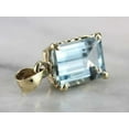 thumbnail image 2 of 3Ct Emerald Lab-Created Aquamarine Pendant 14k Yellow Gold Plated 18", 2 of 4