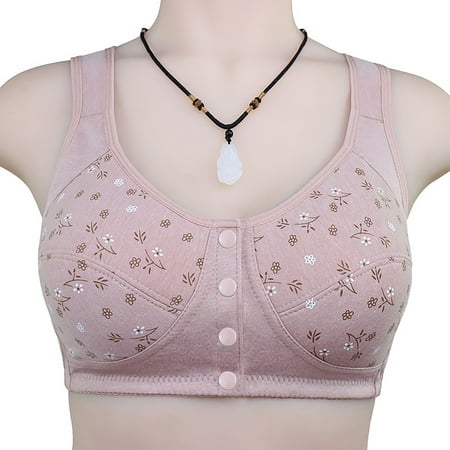 YEJIMAN High Support Bras for Women Adjustable Strap Full Coverage up Bras Comfortable No Underwire Wireless Bras  Pink Bikini Underwear For Women  Polyester-Cotton Blend Sexy Underwear For Women