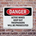 thumbnail image 4 of (2 Pack) Active Mines Keep Out Trespassers OSHA Danger Sign 24 Inch X 18 Inch Plastic Sign, Weather Resistant, UV Protected for Workplace, Business, and Construction Site, Made in the, 4 of 8