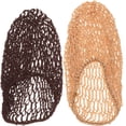 thumbnail image 1 of BRIGHTFUFU 2 gorros de red de ganchillo hechos a mano, gorro de dormir largo, protector de cabello (beige, café, 1 pieza de cada color), 1 of 7