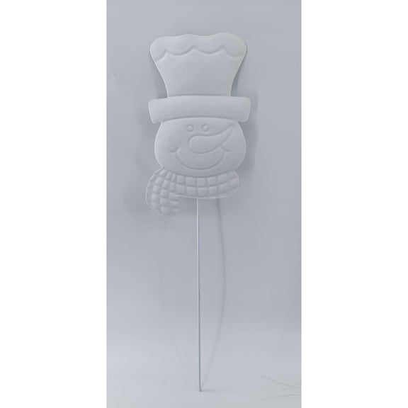 Metal Velvet-Feel Snowman Christmas Yard Stake, White, 15", by Holiday Time