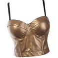 thumbnail image 1 of Top corto de mujer Baoblaze correa de espagueti Camisole cuero cuello en V oro 75x22CM 38 a 85C, 1 of 3