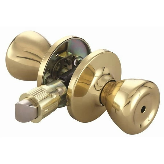 Prosource T-5764PB-BK Mobile Home Privacy Lockset, Polished Brass