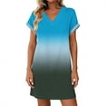 thumbnail image 2 of TaTaai Women's Casual V-Neck Short Sleeve Solid Color Loose Dress Fashion Comfortable Breathable Fabric Midi Dress Great for Spring Summer Daily Life Vacation and Party Occasions Gift, 2 of 5
