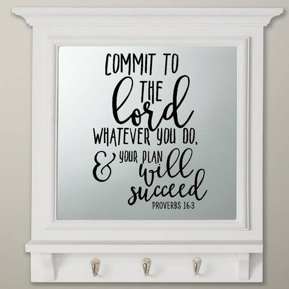 Decal ~ Scripture: Commit to the Lord whatever you do, and your plan will succeed: Proverbs 16:3 Wall Decal 13" x 17" (Black) …