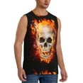 thumbnail image 2 of Uemuo Satanic Skull Pattern Men's Sleeveless T-Shirt,Muscle Athletic Tank Top, Moisture-wicking Quick-dry Breathable Classic Tee Top for Gym Run Outdoor Sports-Large, 2 of 8