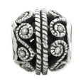 thumbnail image 2 of Fancy Bead White Sterling Silver Themed Marcasite 10 mm 9.09, 2 of 3