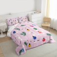 thumbnail image 3 of Feelyou Cartoon Lights Teens Full Size Comforter Sets, Stripes Line Geometric Bedding Comforter Set, Leaf Plant Botanical Reversible Bedding Sets, Lightweight Room Decor, 3-Piece, 3 of 8