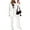 White, variant on Women's Fall Spring 2 Piece Blazer Outfits Business Casual Oversized Jacket Wide Leg Work Pants Dressy Suit Set