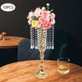 thumbnail image 2 of 10X Crystal Flower Vase Stand Wedding Centerpieces for Table Gold Flower Stand, 2 of 17